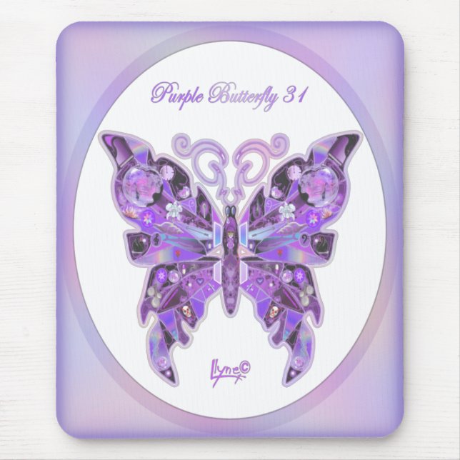 Purple Butterfly 31 Mouse Pad (Front)