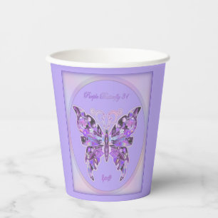Purple Butterfly 31 Paper Cups