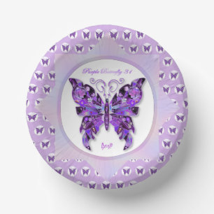 Purple Butterfly 31 Paper Plate