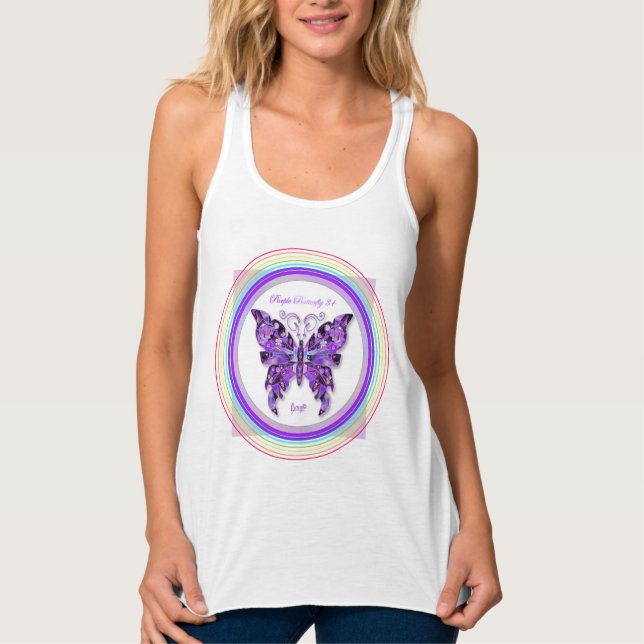 Purple Butterfly 31 Singlet (Front)