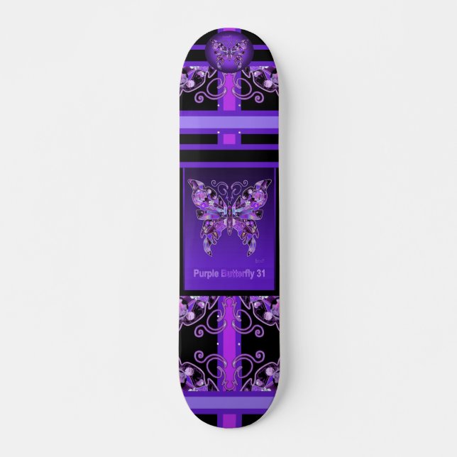 Purple Butterfly 31 Skateboard (Front)