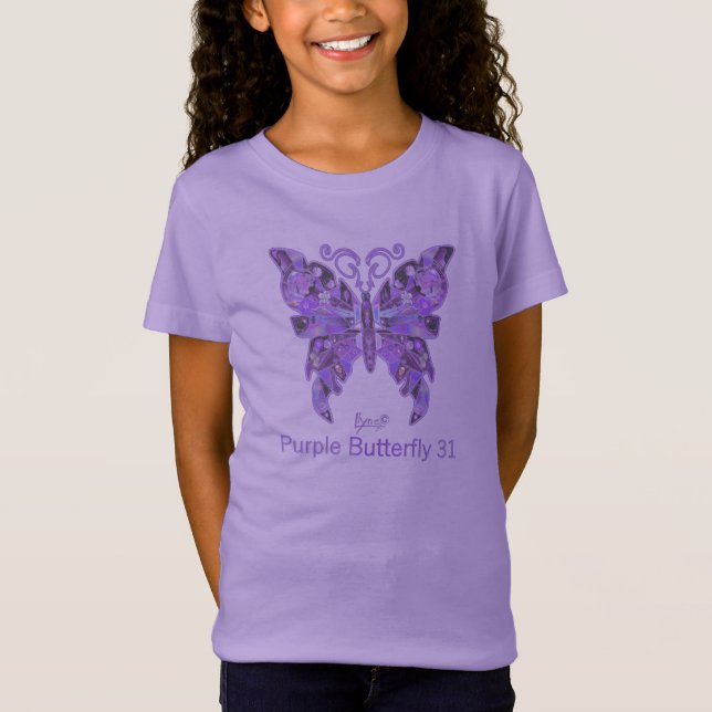 Purple Butterfly 31 soft T-Shirt (Front)