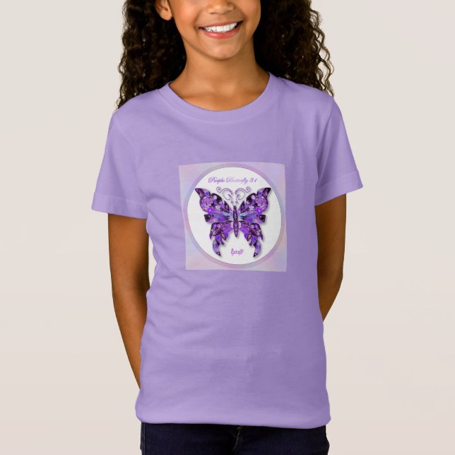 Purple Butterfly 31 soft T-Shirt (Front)