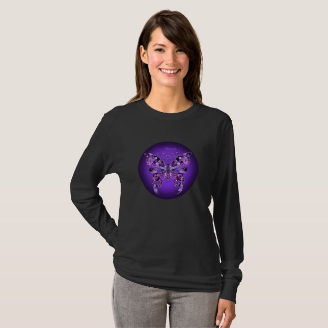 Purple Butterfly 31 T-Shirt (Front Full)