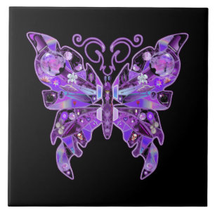 Purple Butterfly 31 Tile