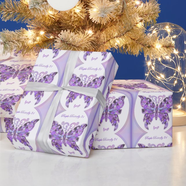 Purple Butterfly 31 Wrapping Paper (Holidays)