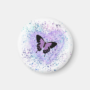 Purple Butterfly and Paint Magnet