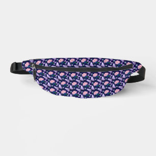 Purple Butterfly and Pink Floral Pattern  Bum Bags