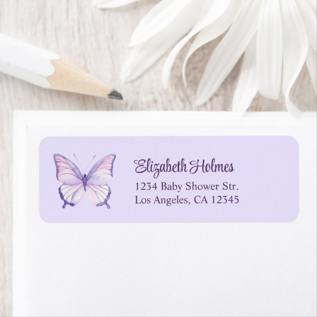 Purple Butterfly Baby Shower Address (Insitu)