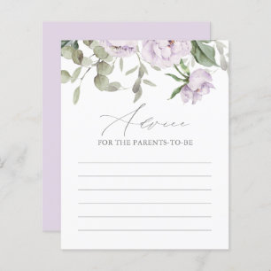 Purple Butterfly Baby Shower Advice Card