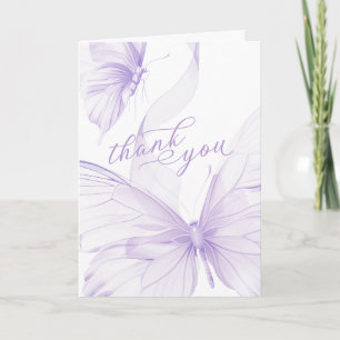 Purple Butterfly Baby Shower Foldable Thank You Card