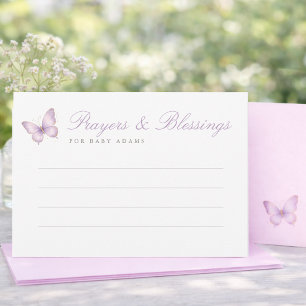 Purple Butterfly Baby Shower Prayers For Baby Card