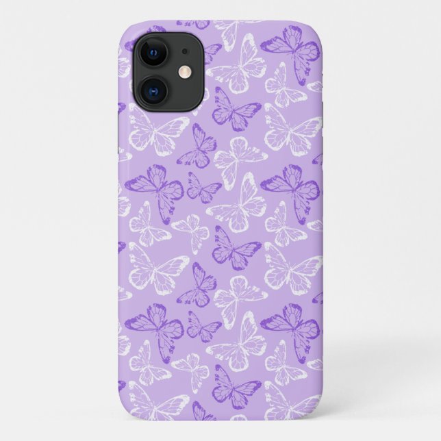 Purple Butterfly Case-Mate iPhone Case (Back)