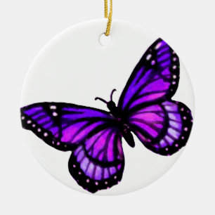 Purple Butterfly  Christmas Ornament