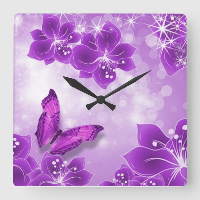 Purple Butterfly Clock (Front)
