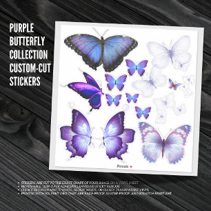 Purple Butterfly Collection Custom-Cut Stickers