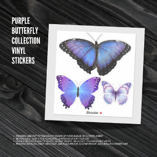Purple Butterfly Collection Vinyl Stickers