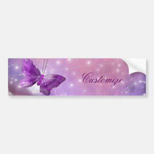Purple Butterfly Fantasy Moon Designs Bumper Sticker