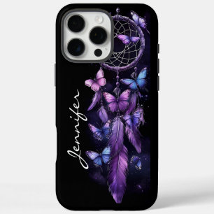 Purple Butterfly Feather Dreamcatcher iPhone 16 Pro Max Case