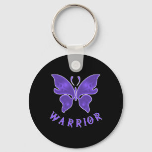 Purple Butterfly Fibro Migraine Lupus Warrior Awar Key Ring