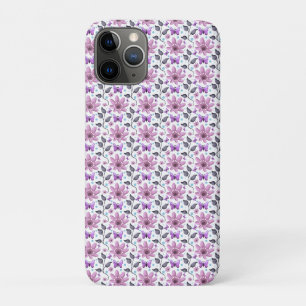 Purple Butterfly Floral Pattern Cute Cottagecore  Case-Mate iPhone Case