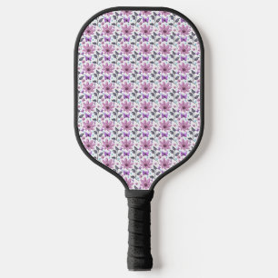 Purple Butterfly Floral Pattern Cute Cottagecore  Pickleball Paddle