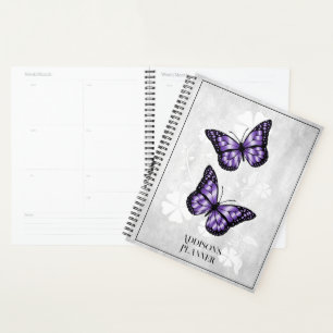 Purple Butterfly Floral Planner