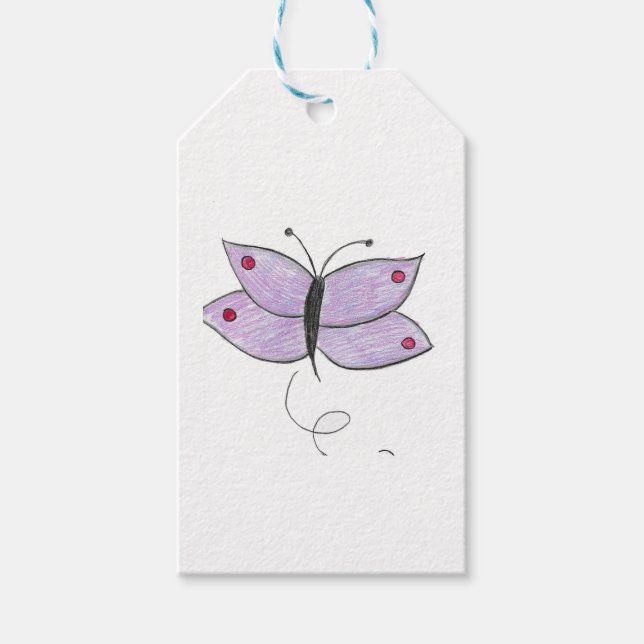 Purple Butterfly  Gift Tags (Front)