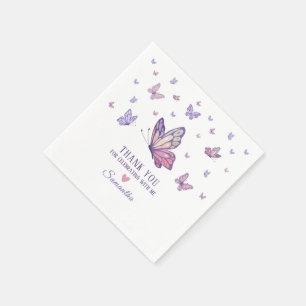 Purple Butterfly girl baby shower Napkin