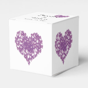 Purple Butterfly Heart Wedding Favour Box