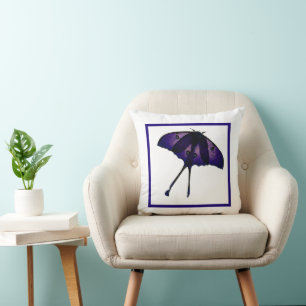 Purple Butterfly in Spring Garden Nature Photo Cushion