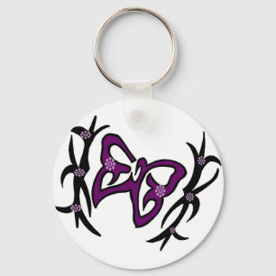 Purple butterfly key ring