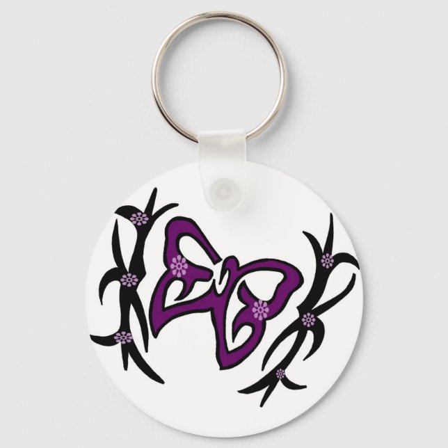 Purple butterfly key ring (Front)