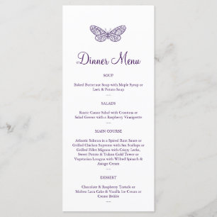 Purple Butterfly Kisses Menu