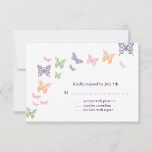 Purple Butterfly Kisses RSVP