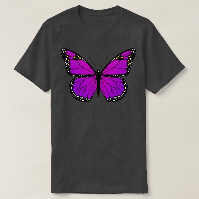 Purple Butterfly Love Monarch Butterflies Purple B T-Shirt (Design Front)