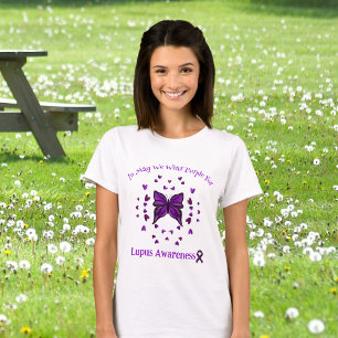 Purple Butterfly Lupus Awareness Purple Ribbon May T-Shirt