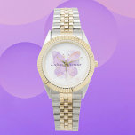 Purple Butterfly Lupus Warrior   Watch<br><div class="desc">Watch face featuring my original illustration of a butterfly,  customise with your own message.</div>