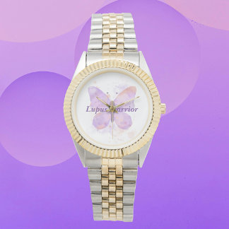 Purple Butterfly Lupus Warrior Watch