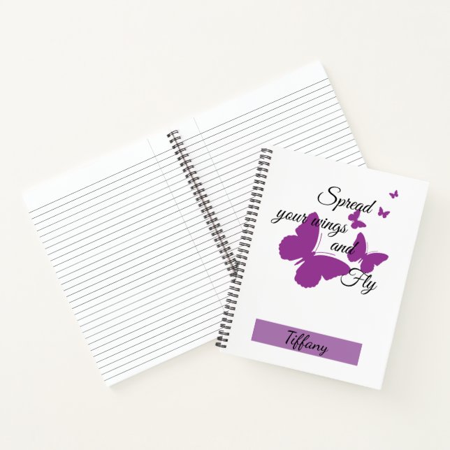 Purple Butterfly Motivational Notebook (Inside)