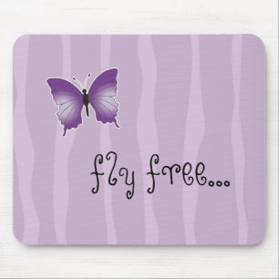 Purple Butterfly mouse pad