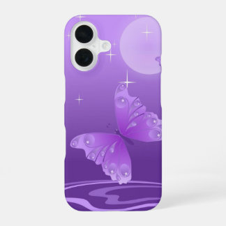 Purple Butterfly on the Dewy Lake iPhone 16 Case