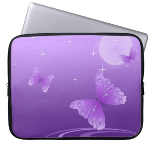 Purple Butterfly on the Dewy Lake Laptop Sleeve