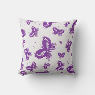Purple Butterfly Pattern Cushion