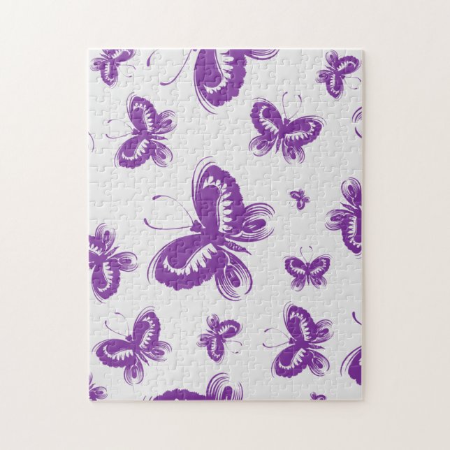 Purple Butterfly Pattern Jigsaw Puzzle (Vertical)