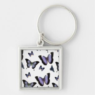 Purple Butterfly Pattern Key Ring