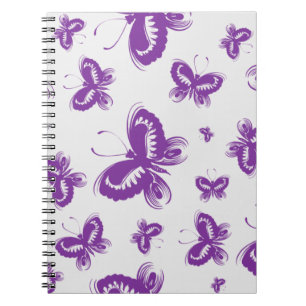Purple Butterfly Pattern Notebook