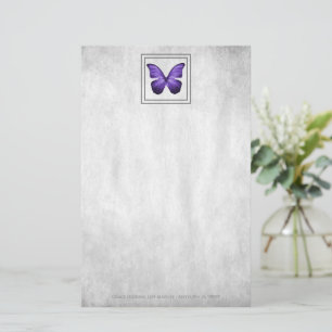 Purple Butterfly Personalized Stationery