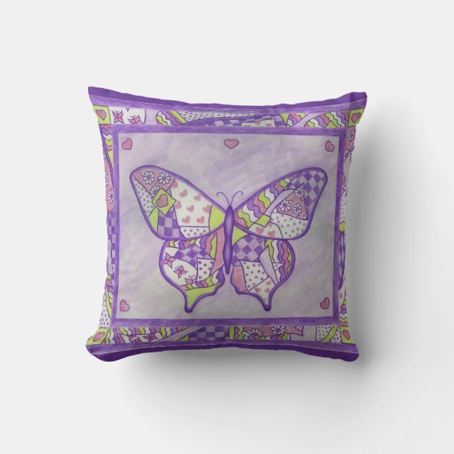Purple Butterfly Pillow (Front)