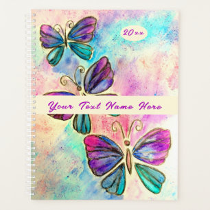 Purple Butterfly Planner with Custom Text and Year